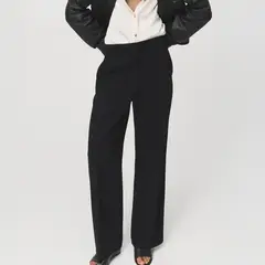 MANGO - Pantalón Recto Tiro Medio Mujer