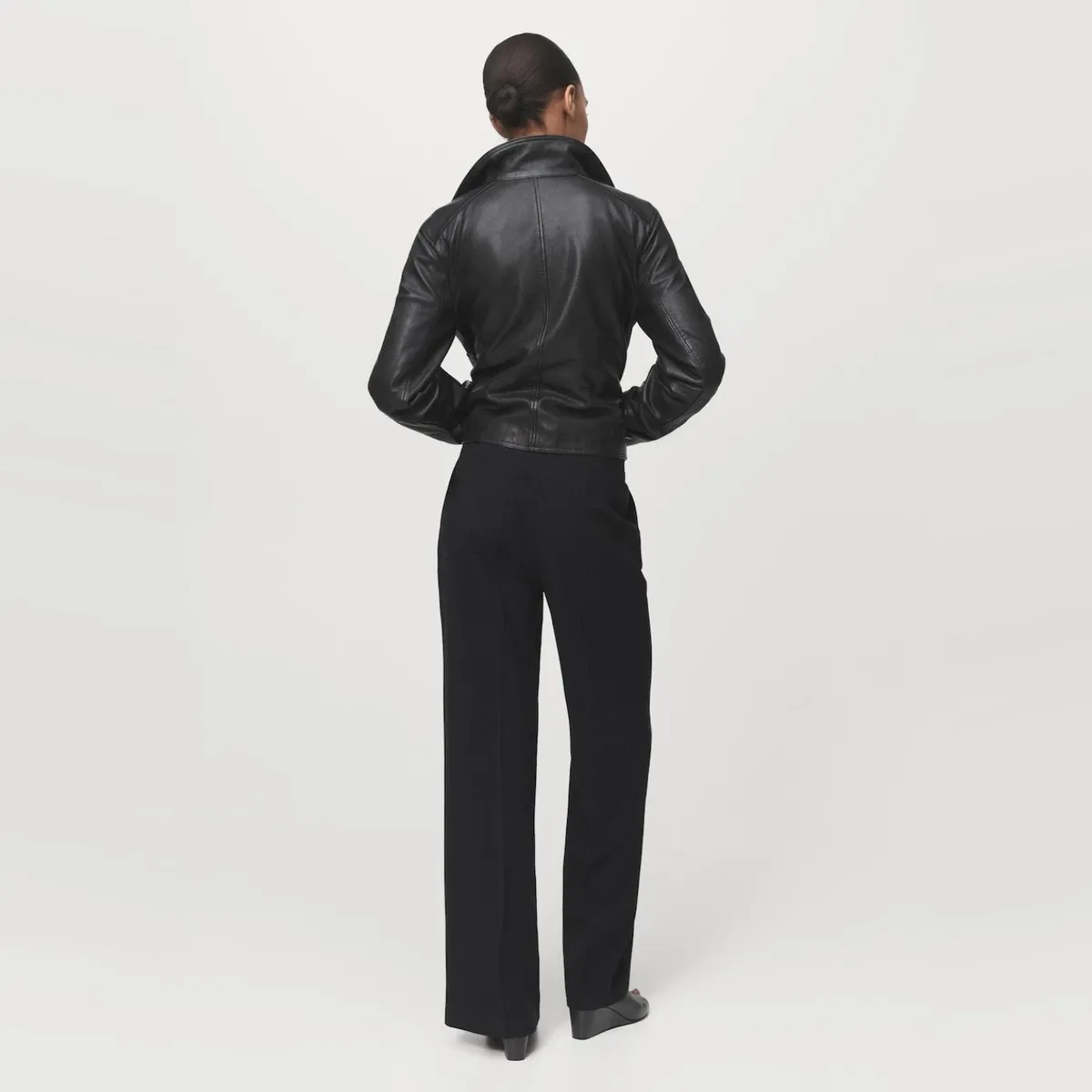 MANGO - Pantalón Recto Tiro Medio Mujer Mango