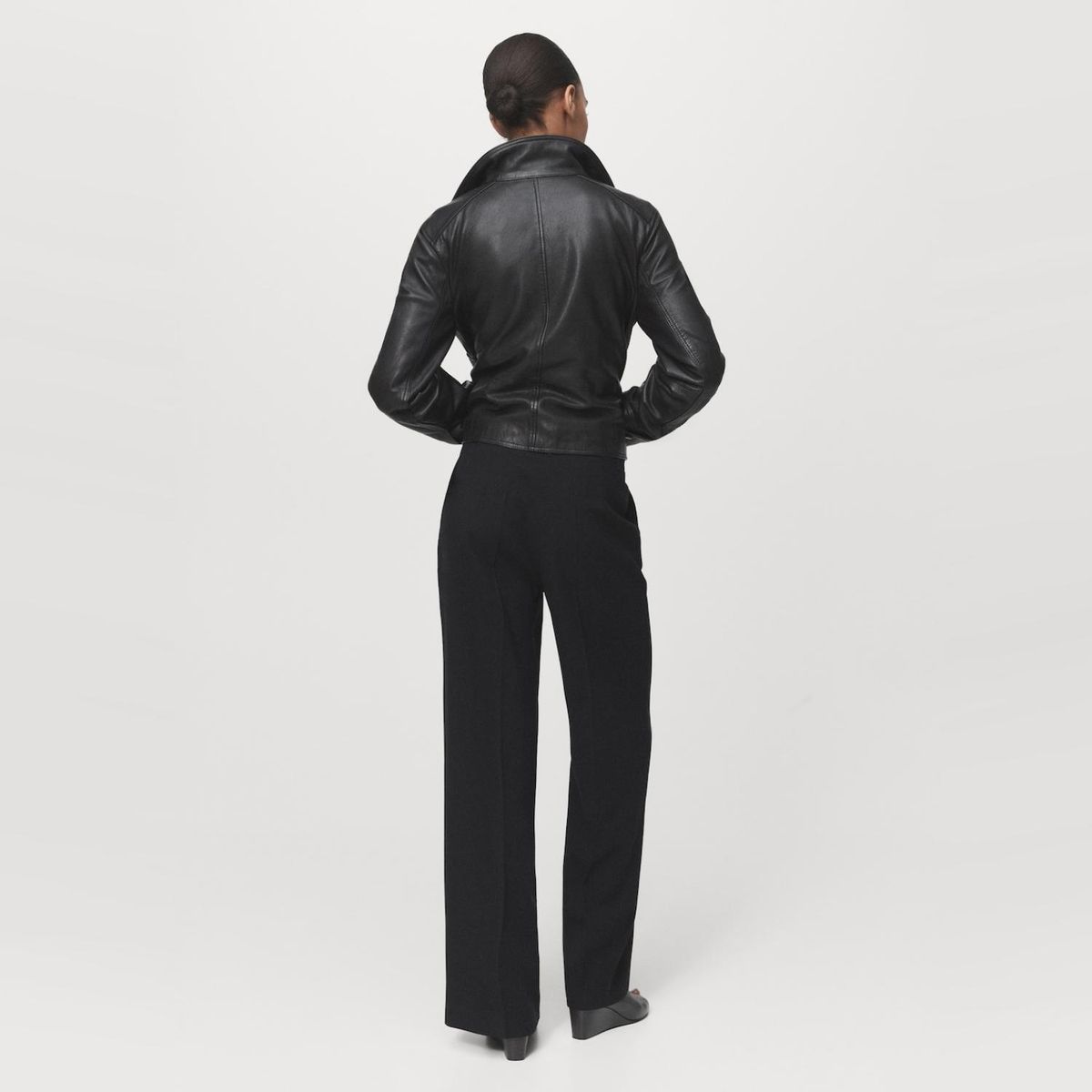 MANGO - Pantalón Recto Tiro Medio Mujer Mango