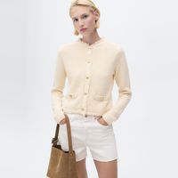 Chaqueta Punto Terminaciones Deshilachadas Mujer