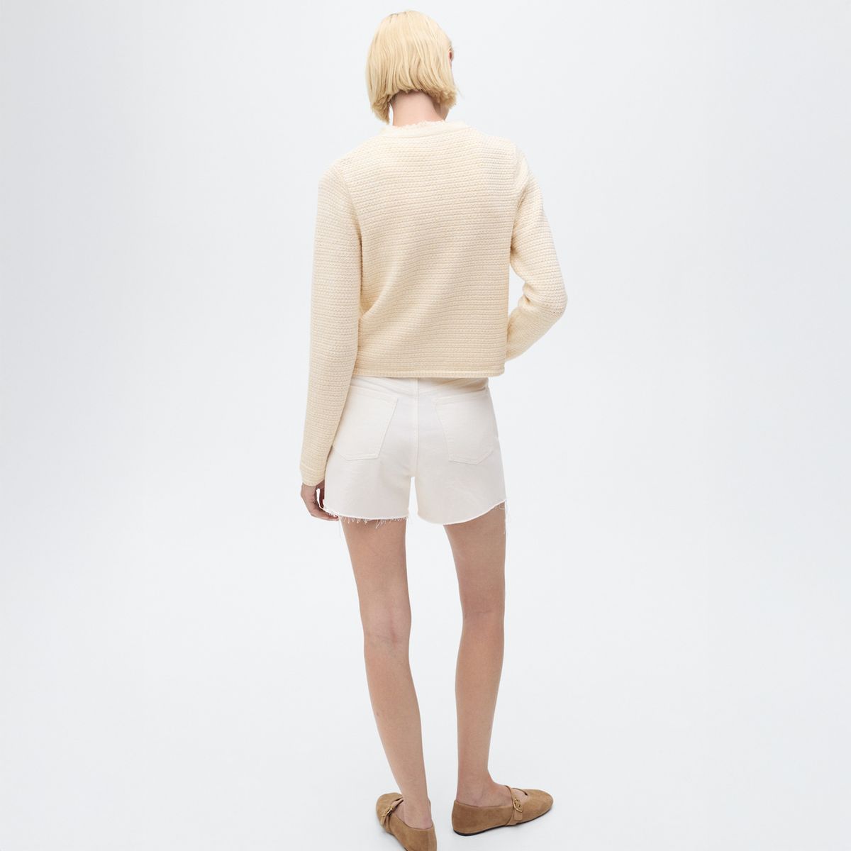 MANGO - Chaqueta Punto Terminaciones Deshilachadas Mujer Mango