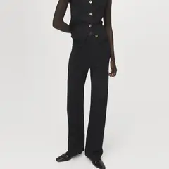 MANGO - Pantalón Punto Cintura Elástica Mujer