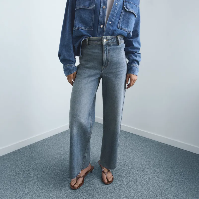 MANGO - Jeans Catherin Culotte Tiro Alto Mujer Mango