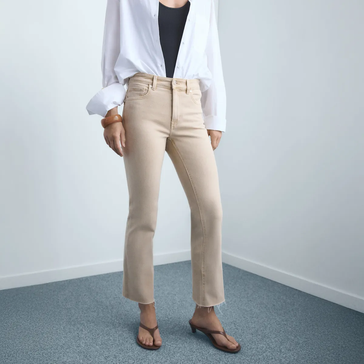 MANGO - Jeans Flare Tiro Alto Mujer Mango