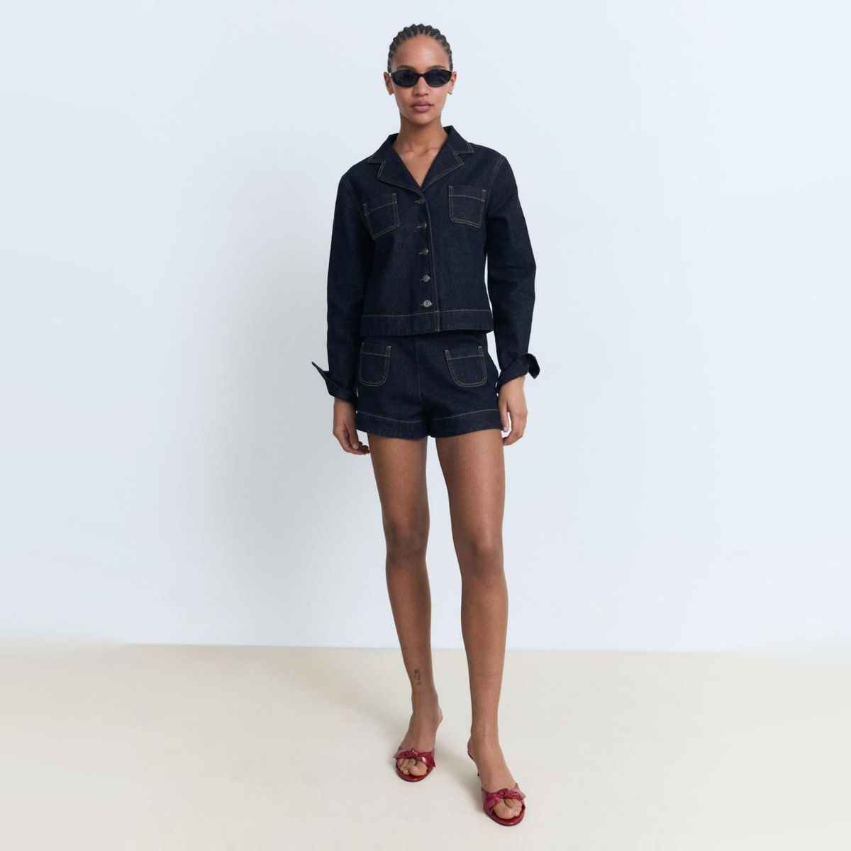 MANGO - Chaqueta Vaquera Entallada Bolsillos Mujer Mango