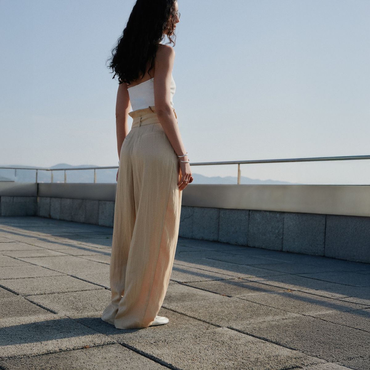 MANGO - Pantalón Lyocell Paperbag Mujer Mango