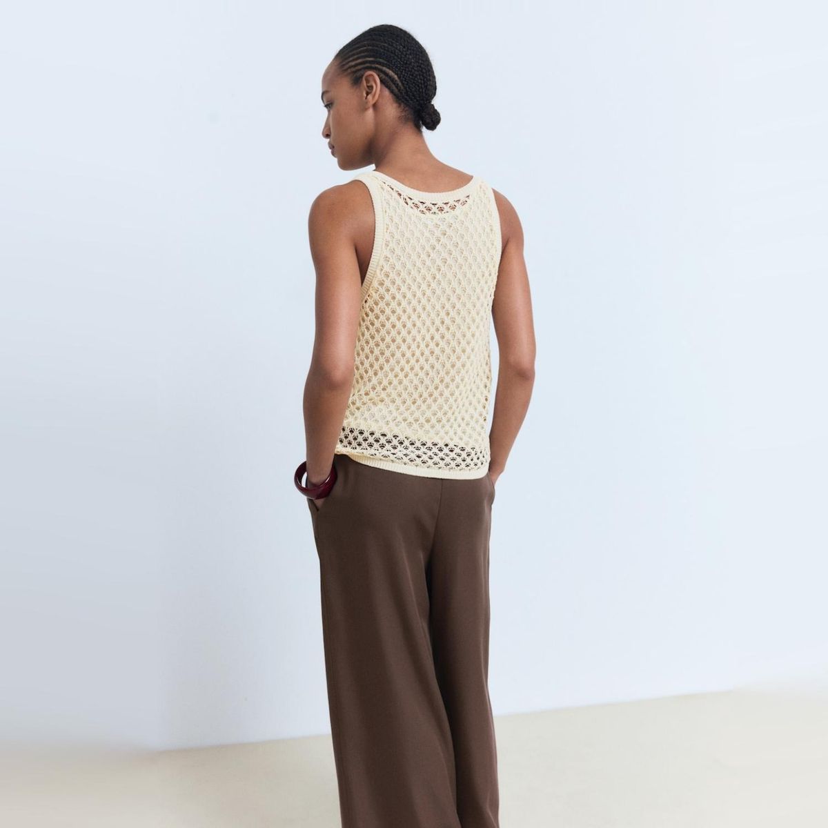MANGO - Polera Crochet Tirantes Mujer Mango