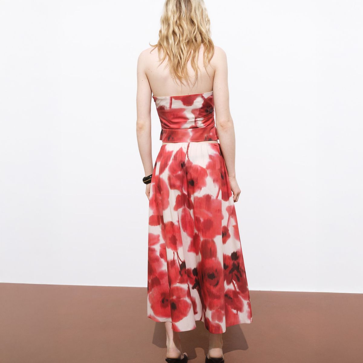 MANGO - Falda Evasé Estampado Floral Mujer Mango