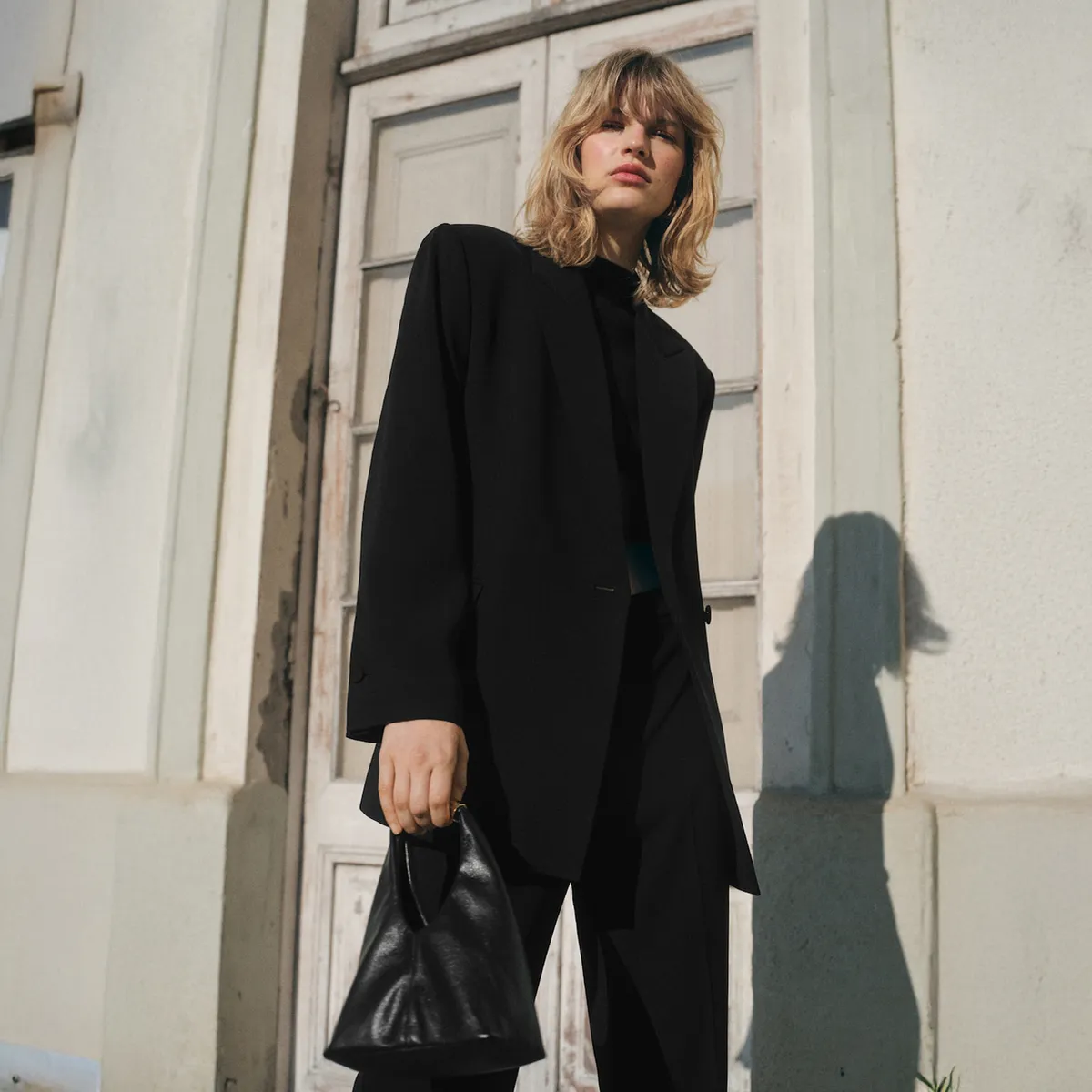 MANGO - Blazer Traje Cruzada Mujer Mango