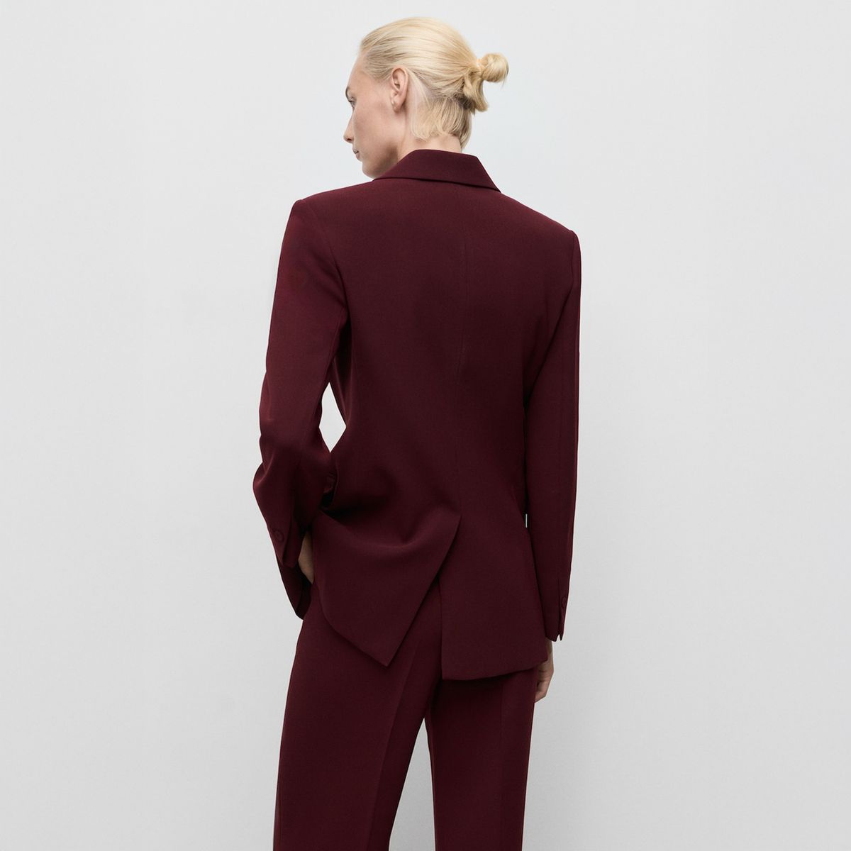 MANGO - Blazer Traje Cruzada Mujer Mango