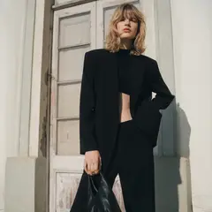 MANGO - Pantalón Recto Traje Tiro Medio Mujer