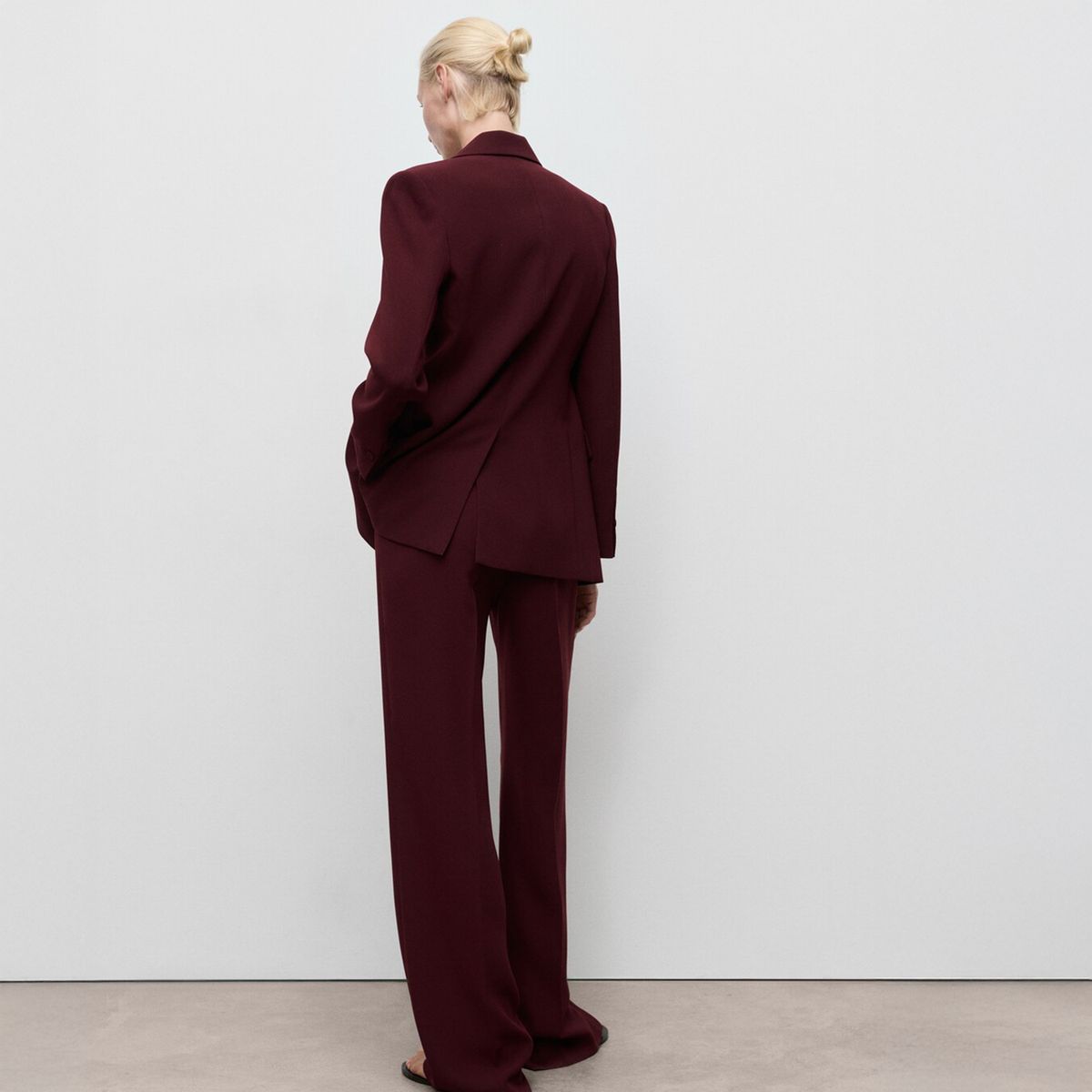 MANGO - Pantalón Recto Traje Tiro Medio Mujer Mango