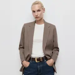 MANGO - Blazer Cruzada Micro Pata De Gallo Mujer