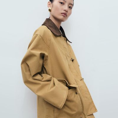 Imagen 1 del producto Chaqueta Algodón Cuello Contraste Mujer