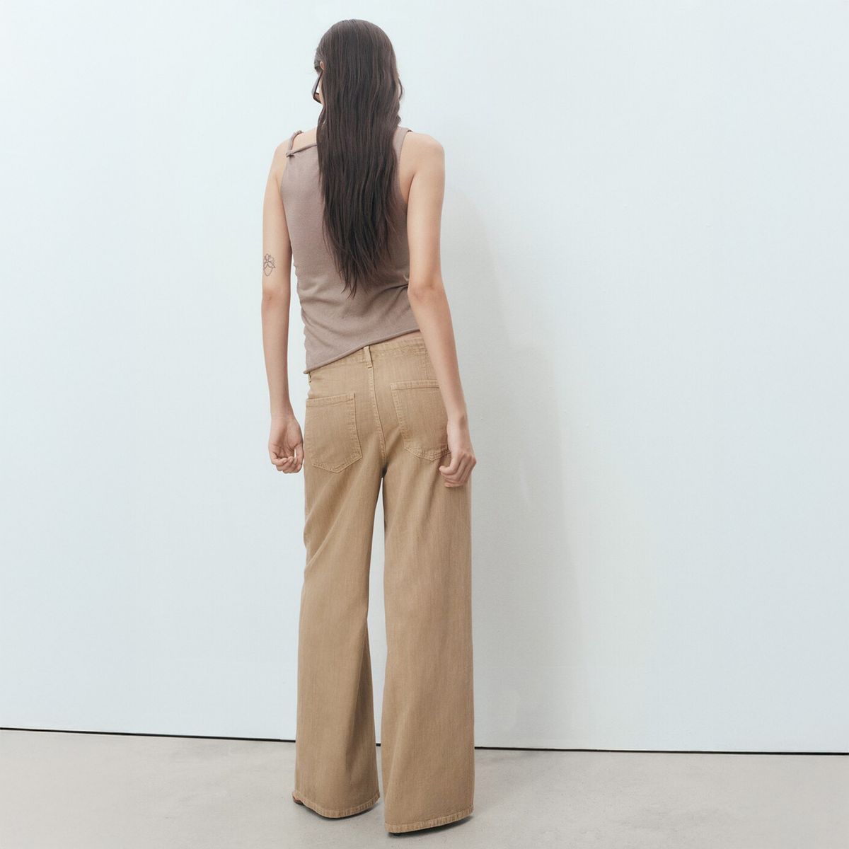 MANGO - Pantalón Denim Wideleg Cinturón Mujer Mango