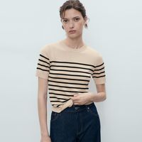 Sweater Punto Fino Manga Corta Mujer