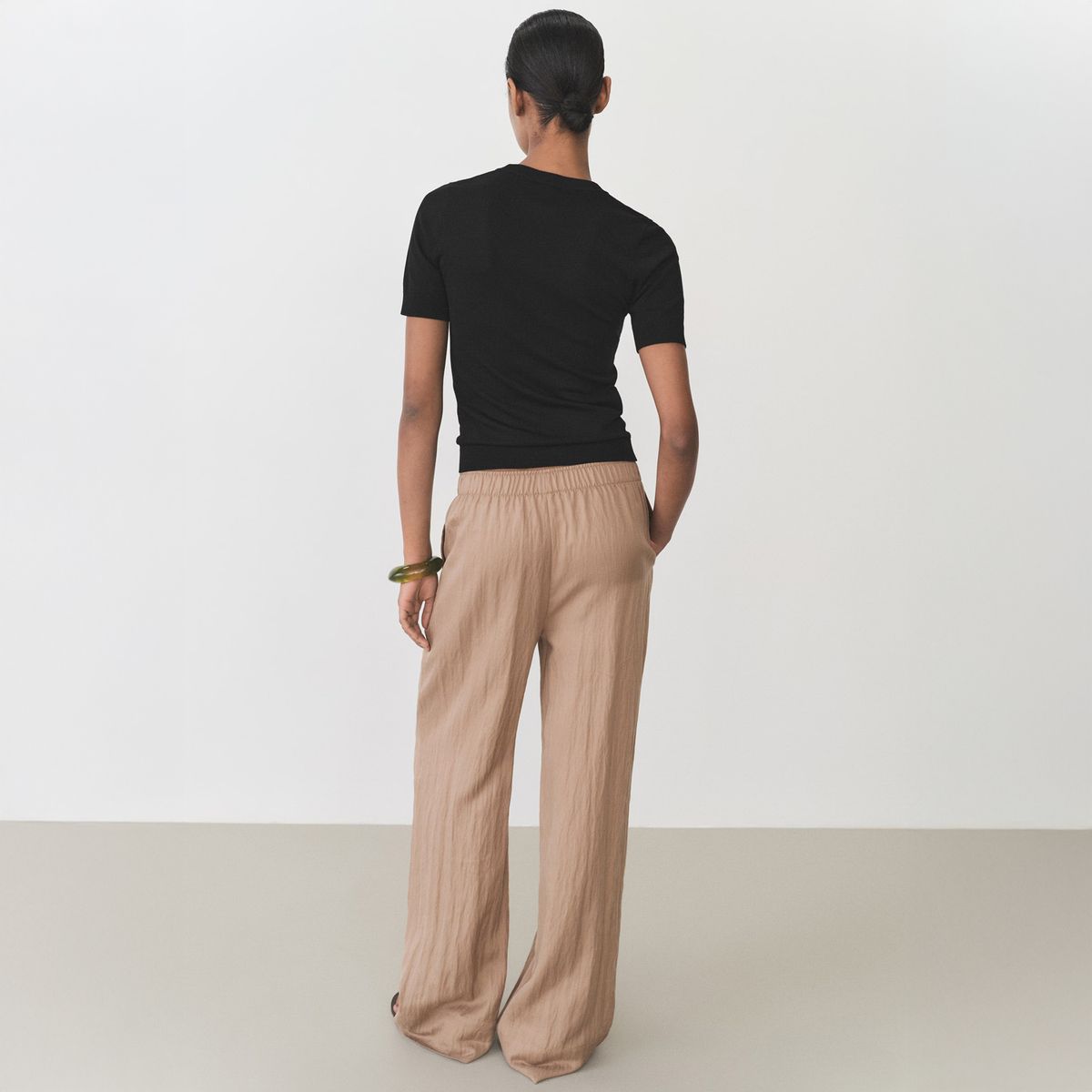 MANGO - Sweater Punto Fino Manga Corta Mujer Mango