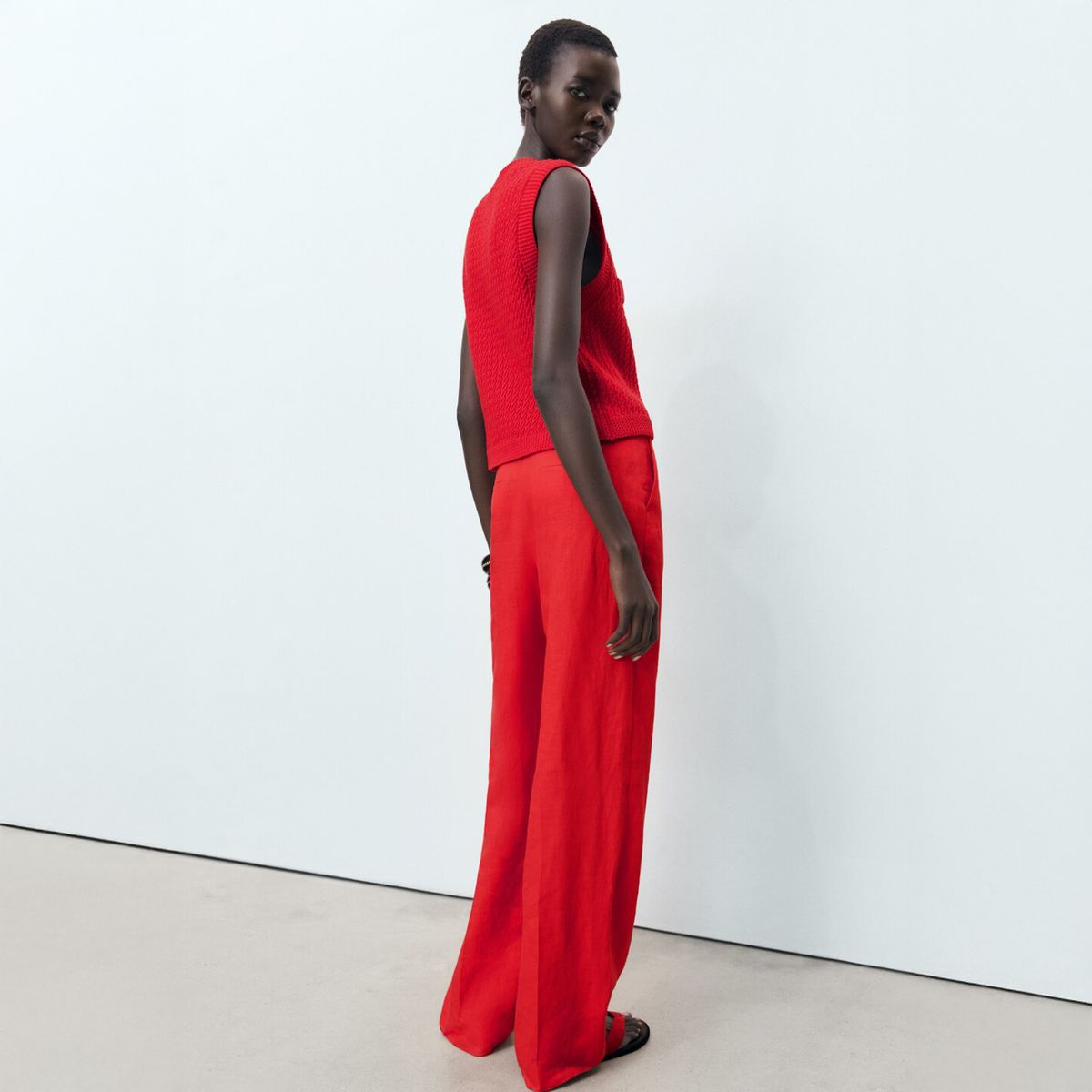 MANGO - Chaleco Punto Grueso Botones Mujer Mango