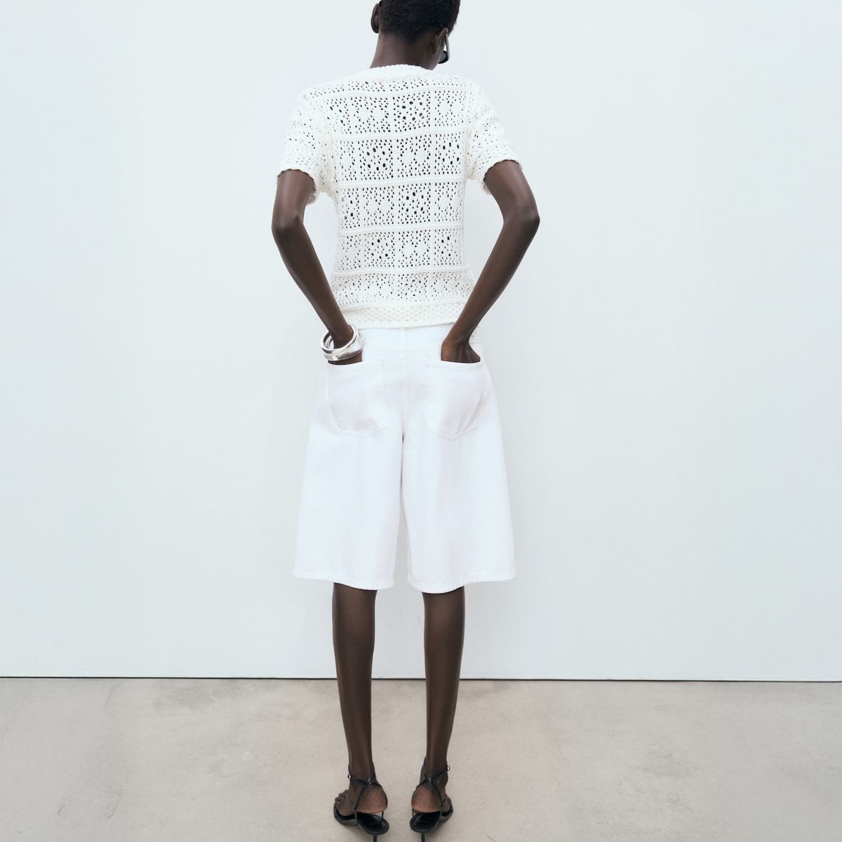 MANGO - Chaleco Crochet Manga Corta Mujer Mango