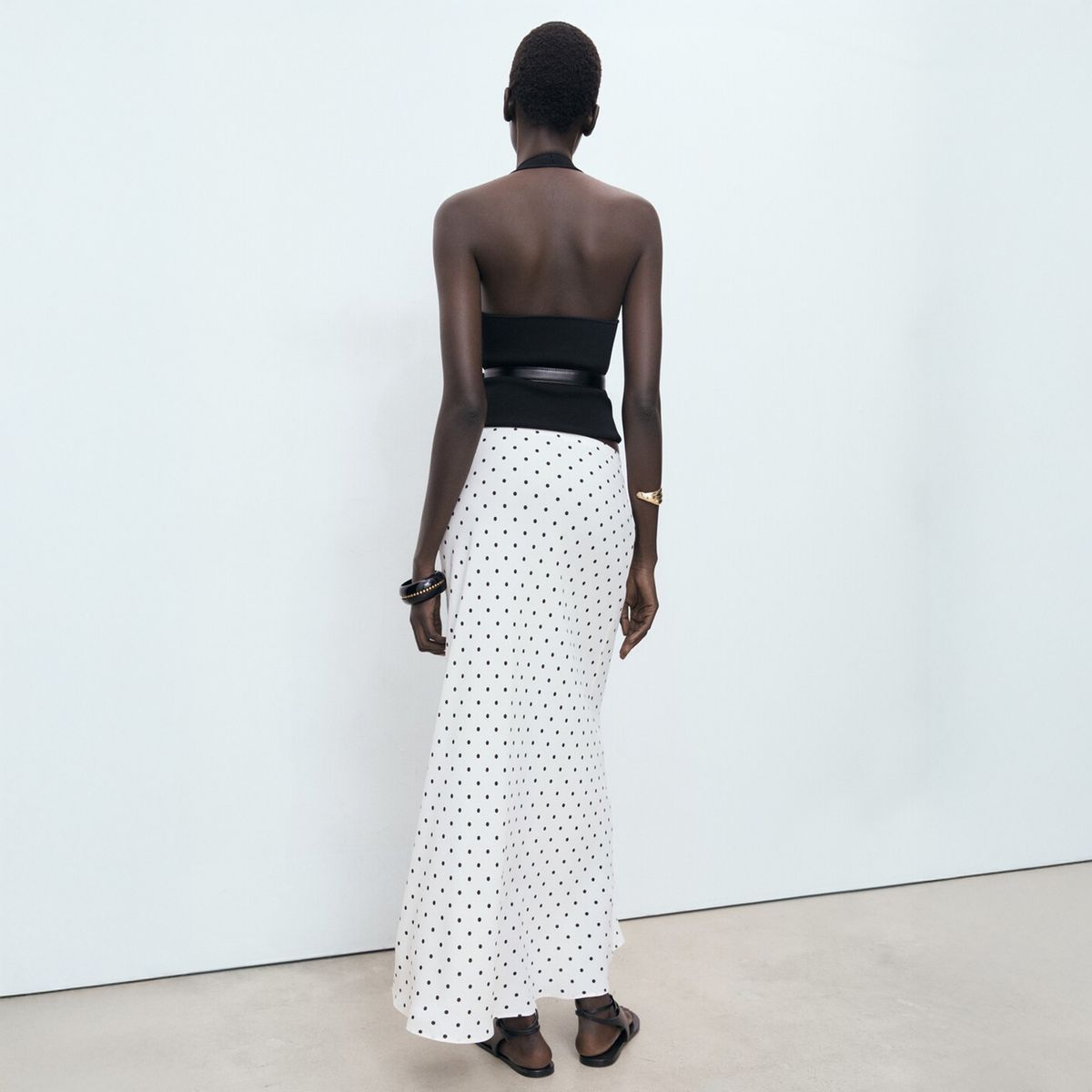 MANGO - Falda Larga Lunares Mujer Mango