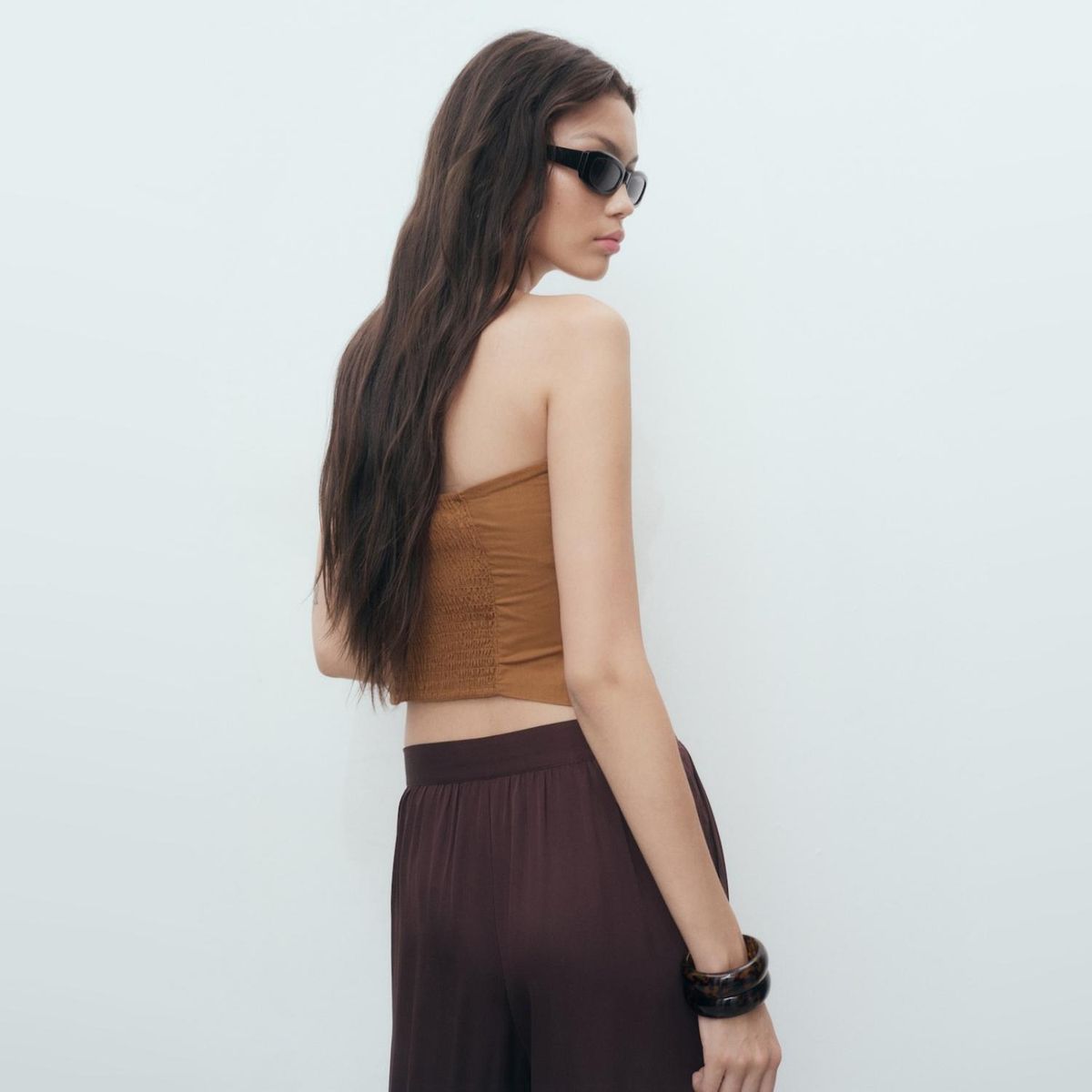 MANGO - Polera Palabra De Honor Asimétrico Mujer Mango