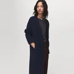 MANGO - Abrigo Punto Largo Mujer