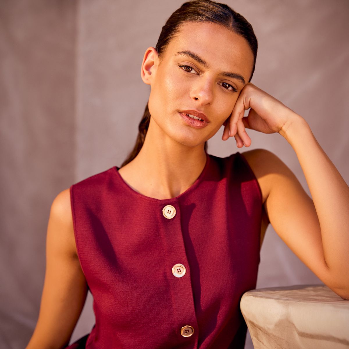 MANGO - Chaleco Punto Fino Mujer Mango