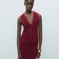 MANGO - Chaleco Punto Fino Mujer