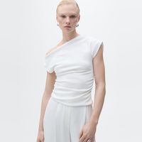 Polera Algodón Cuello Asimétrico Mujer