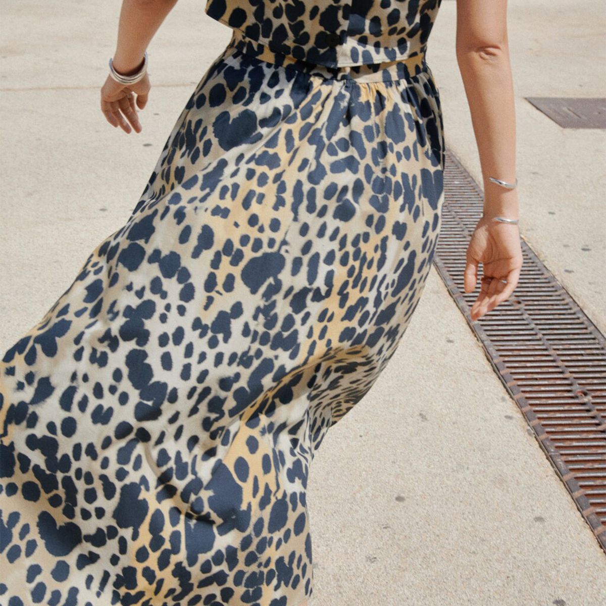 MANGO - Falda Algodón Animal Print Mujer Mango