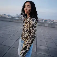 MANGO - Blusa Algodón Animal Print Mujer