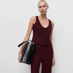 MANGO - Chaleco Traje Botones Mujer