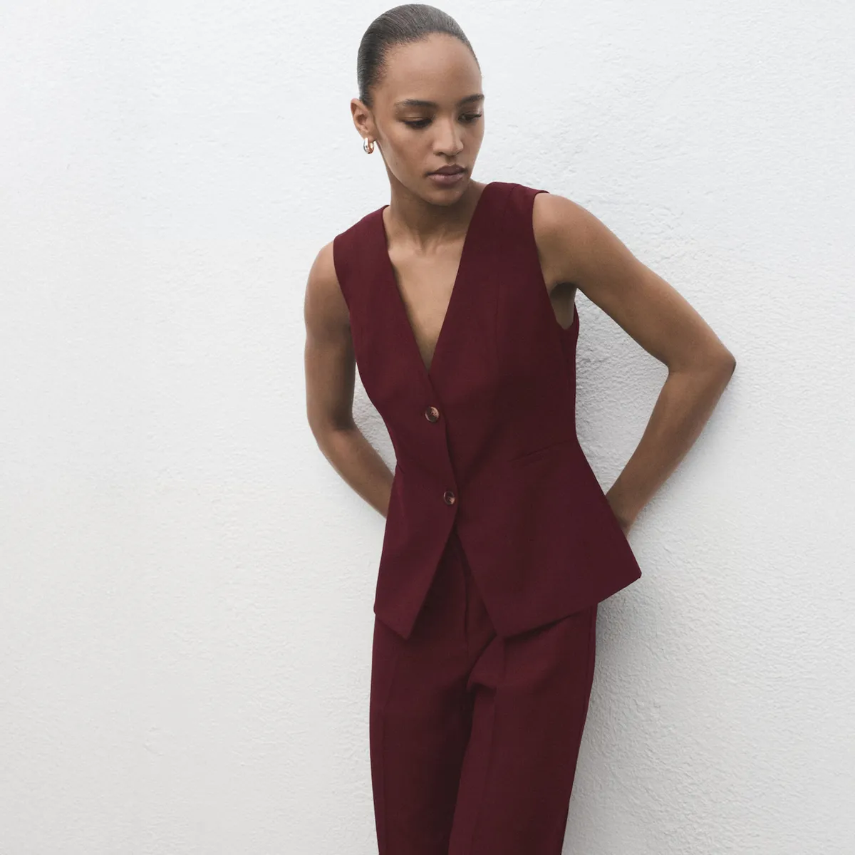 MANGO - Enterito Largo Estilo Traje Mujer Mango