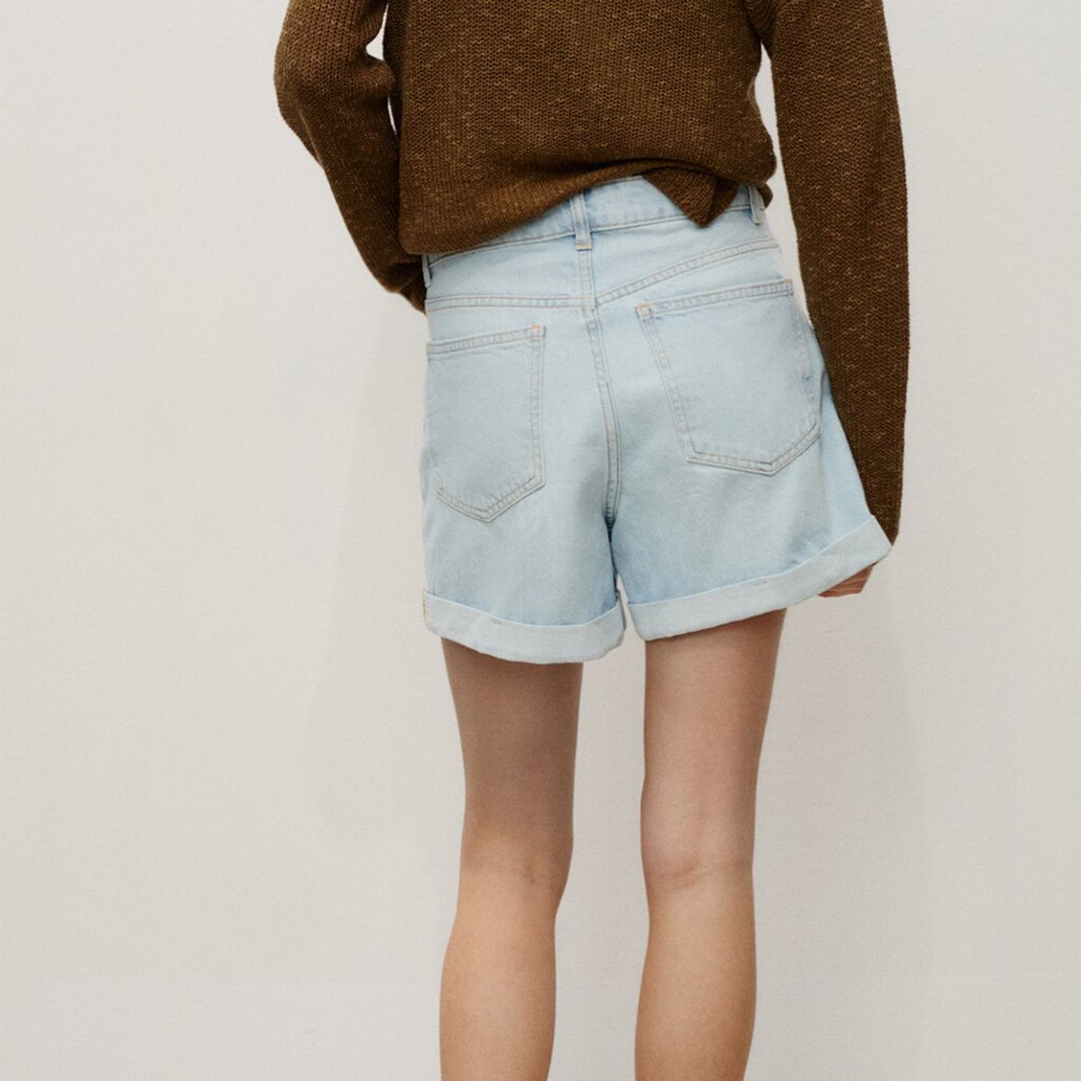 MANGO - Short Vaquero Mom-Fit Mujer Mango