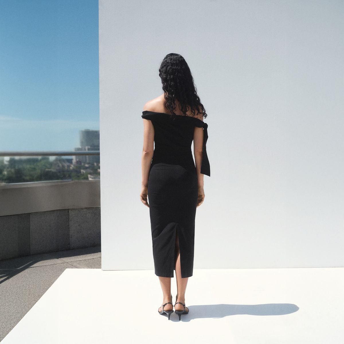 MANGO - Vestido Palabra De Honor Detalle Lazo Mujer Mango