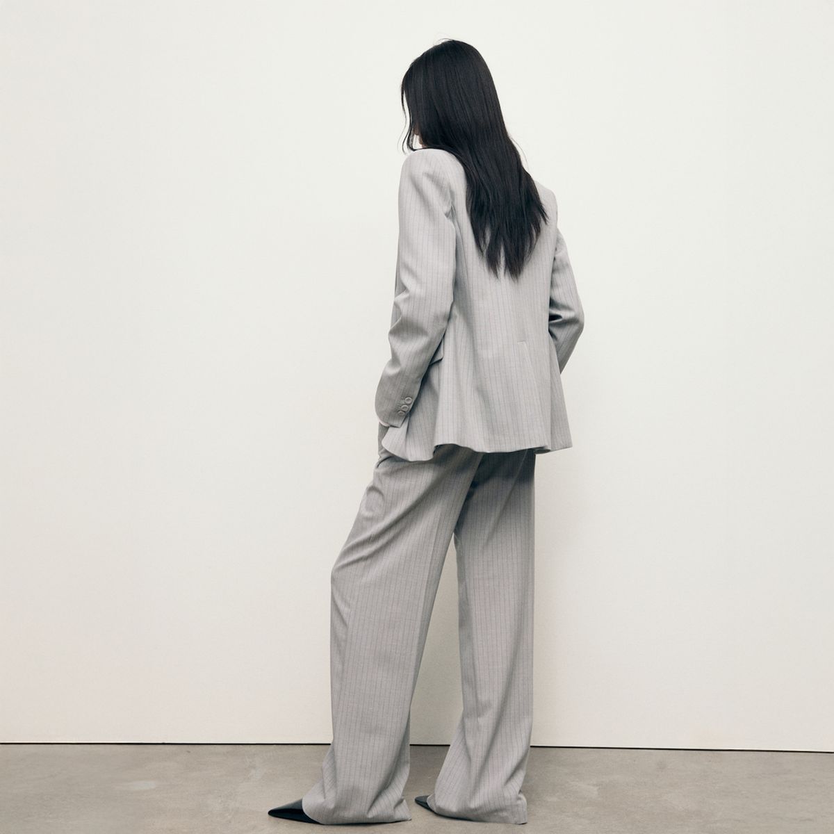 MANGO - Pantalón Traje Raya Diplomática Mujer Mango