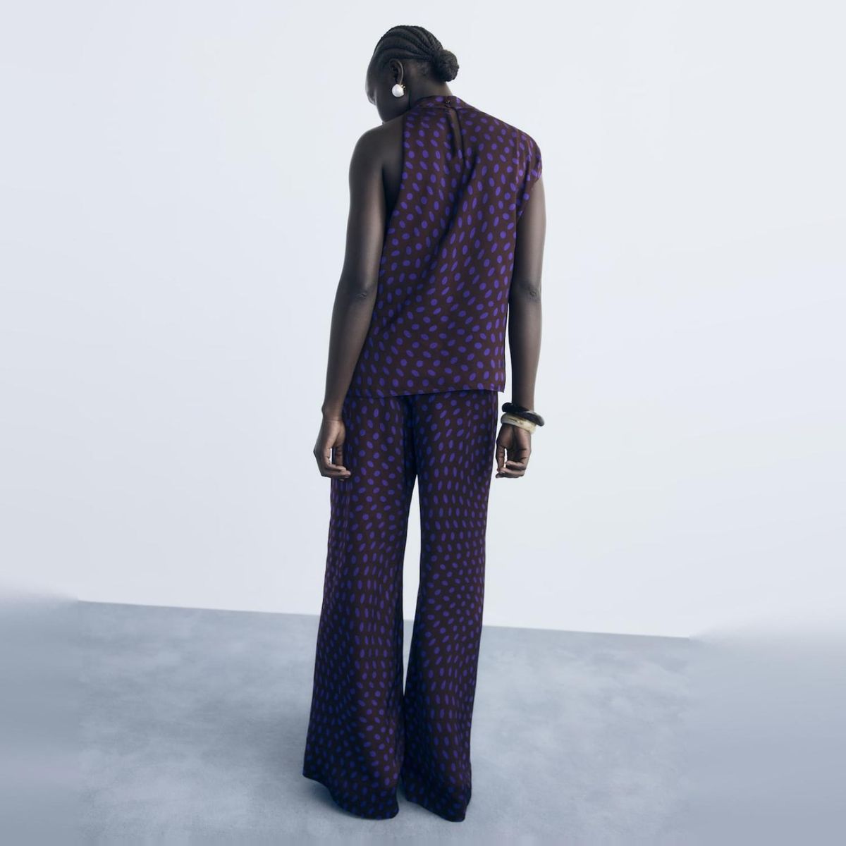 MANGO - Pantalón Flare Lunares Mujer Mango