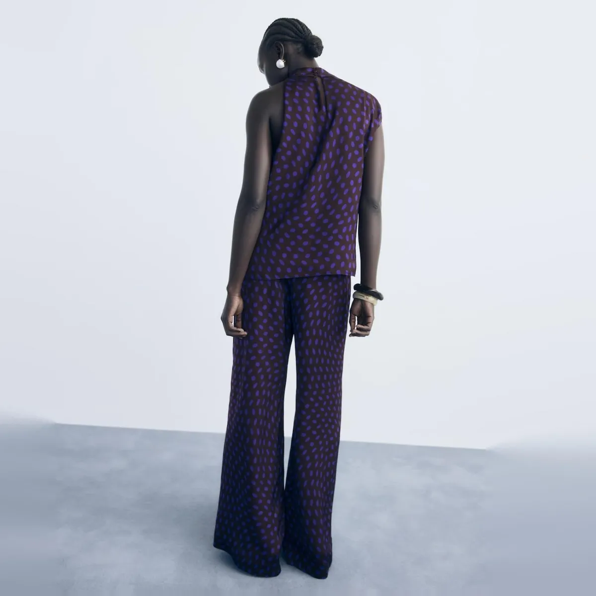 MANGO - Pantalón Flare Lunares Mujer Mango