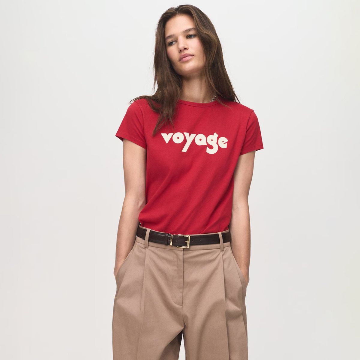 MANGO - Polera Algodón Estampada Mujer Mango