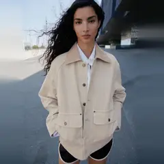 MANGO - Parka Vaquera Cuello Contraste Mujer