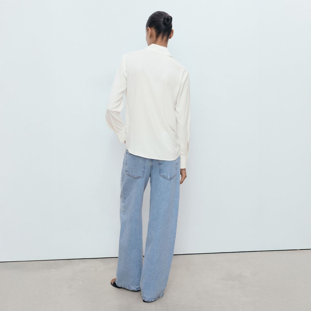 MANGO - Blusa Fluida Manga Larga Mujer Mango