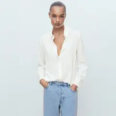 MANGO - Camisa Fluida Manga Larga Mujer