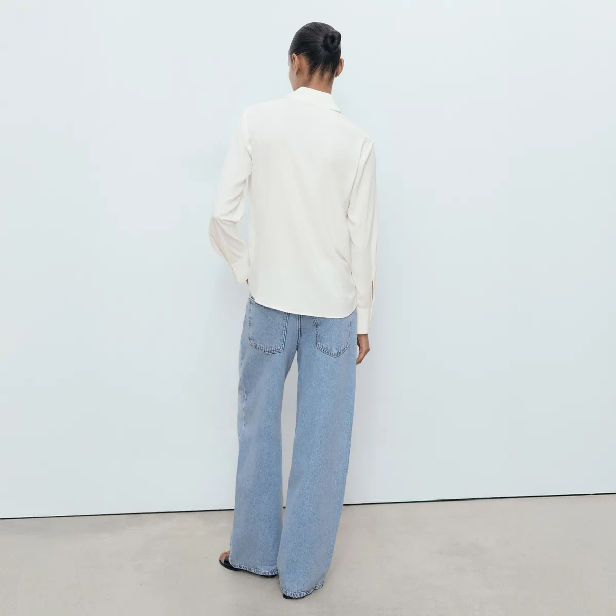 MANGO - Blusa Fluida Manga Larga Mujer Mango