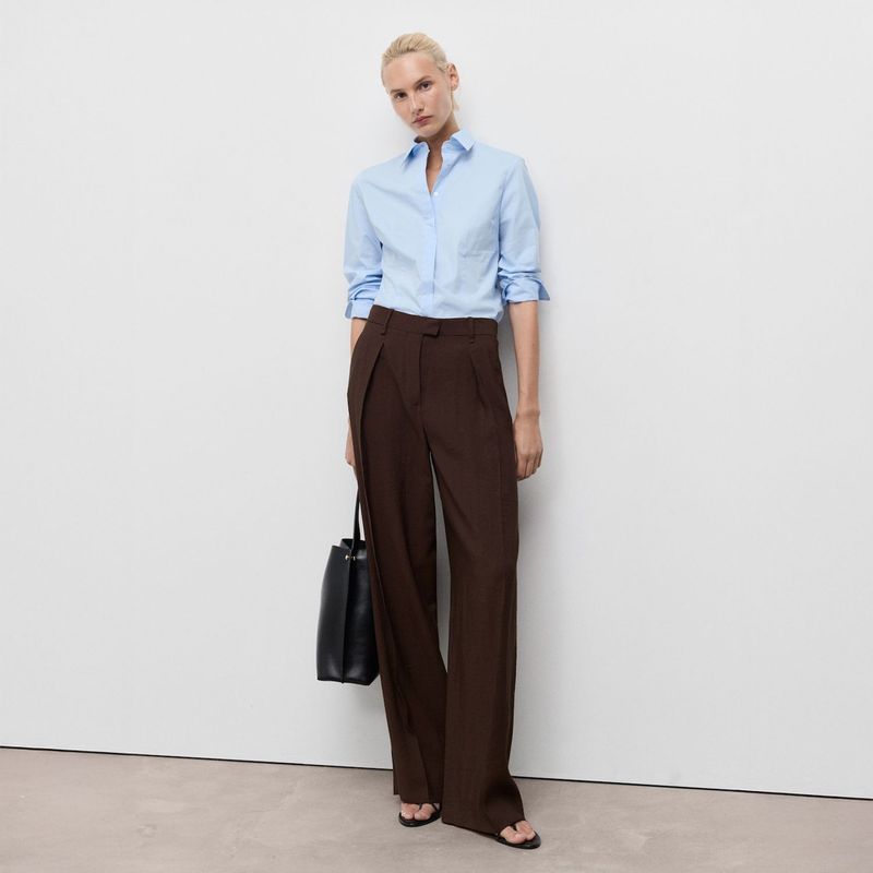 MANGO - Camisa Popelín Entallada Mujer Mango