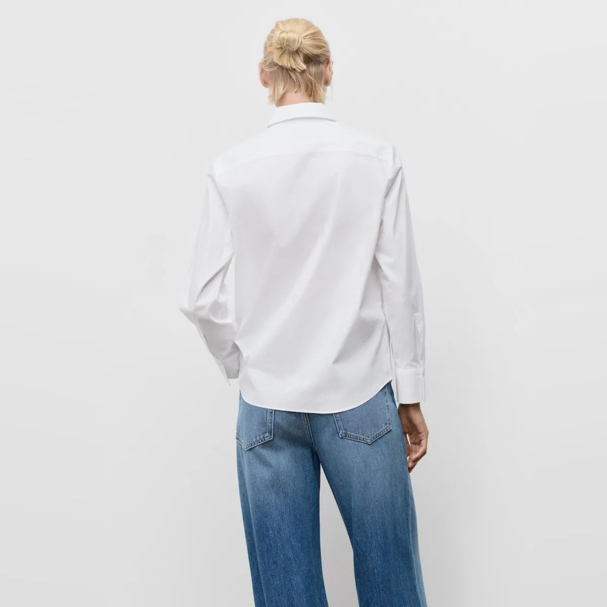 MANGO - Blusa Regular Mezcla Algodón Lyocell Mujer Mango