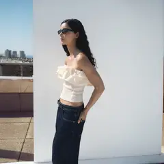 MANGO - Polera Palabra De Honor Volantes Mujer