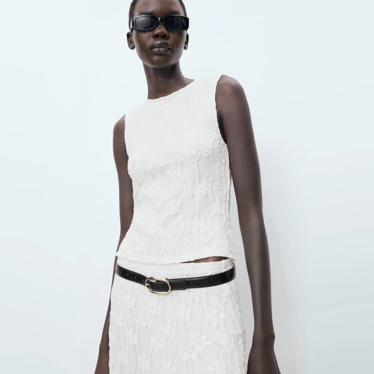 MANGO - Polera Tirantes Encaje Mujer Mango