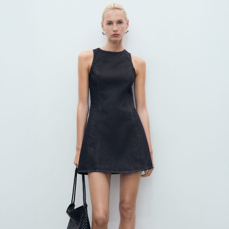 MANGO - Vestido Denim Corto Mujer Mango