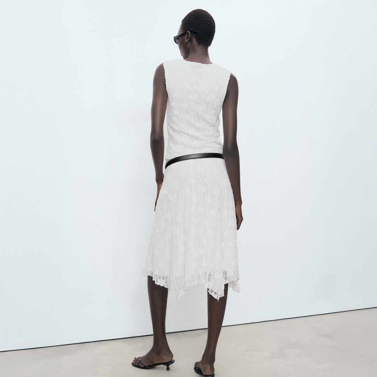 MANGO - Falda Midi Encaje Mujer Mango