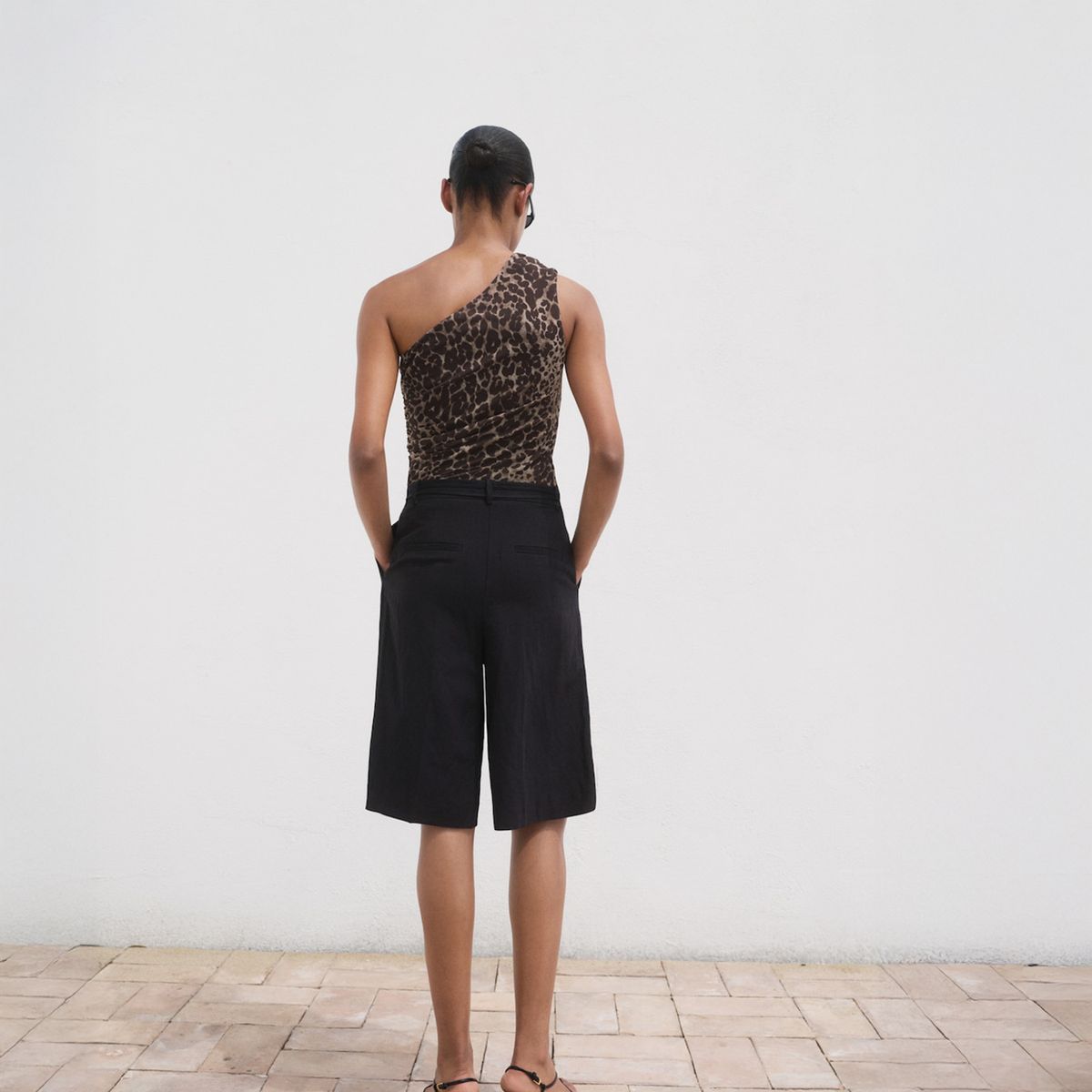 MANGO - Polera Asimétrico Animal Print Mujer Mango